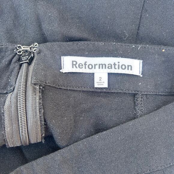 Reformation Flounce Mini Skirt High Waisted Short Black y2k Size 2 - Picture 4 of 8